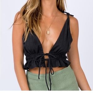 Princess Polly black Grenoble crop top